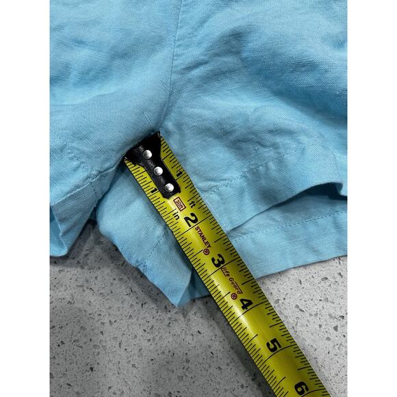 Bebe Women’s Size S/P Mini Shorts Linen Blend Ruched Waist Gold Hardware Y2K - Picture 6 of 9